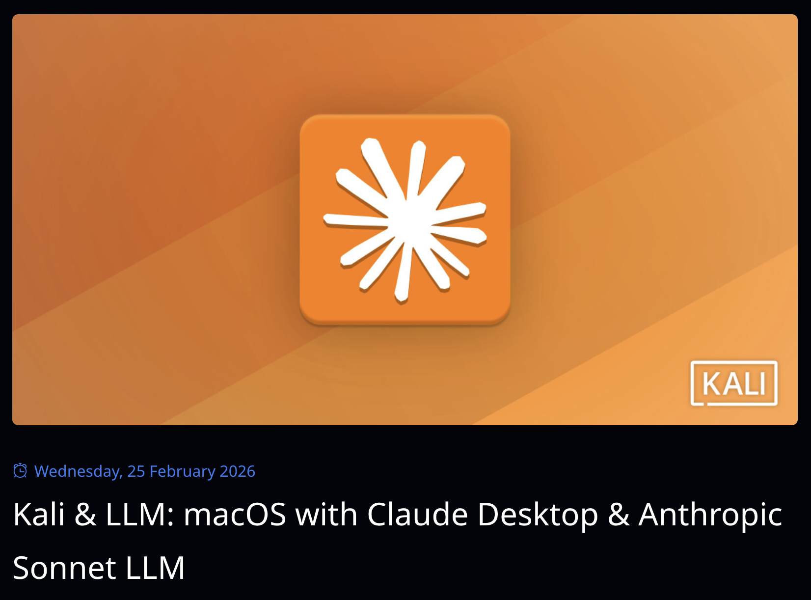 Kali Linux + Claude Desktop integration